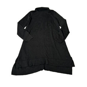 Eileen‎ Fisher Womens Black Merino Wool Turtleneck Longline Sweater Dress XXS